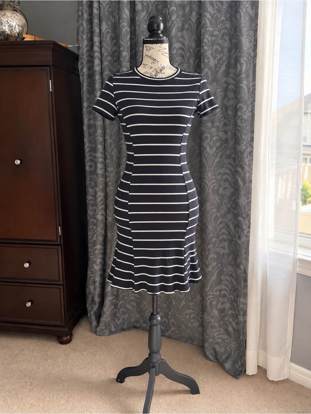 Forever 21 Navy and White Striped Dress